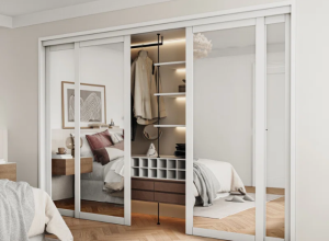 Closet with Sliding Mirror Doors